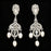 Bridal Wedding Jewelry Crystal Rhinestone Pearl Vintage Dangle Earrings White