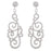 Bridal Wedding Crystal Rhinestone Swirl Vintage Dangle Earrings Silver